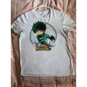My Hero Academia Izuku Midoriya Deku Size Medium Graphic T Shirt White